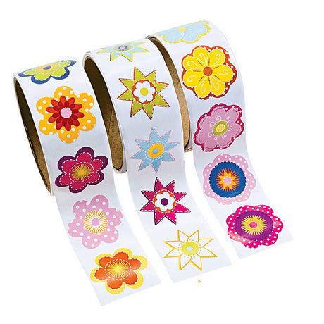 Flower Rolls of Stickers Assortment - 300 Pc.