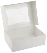 8" x 5 3/4" x 2 1/2" H White Bakery Treat Boxes with Window Pastry Boxes for Cakes, Cookies and Desserts