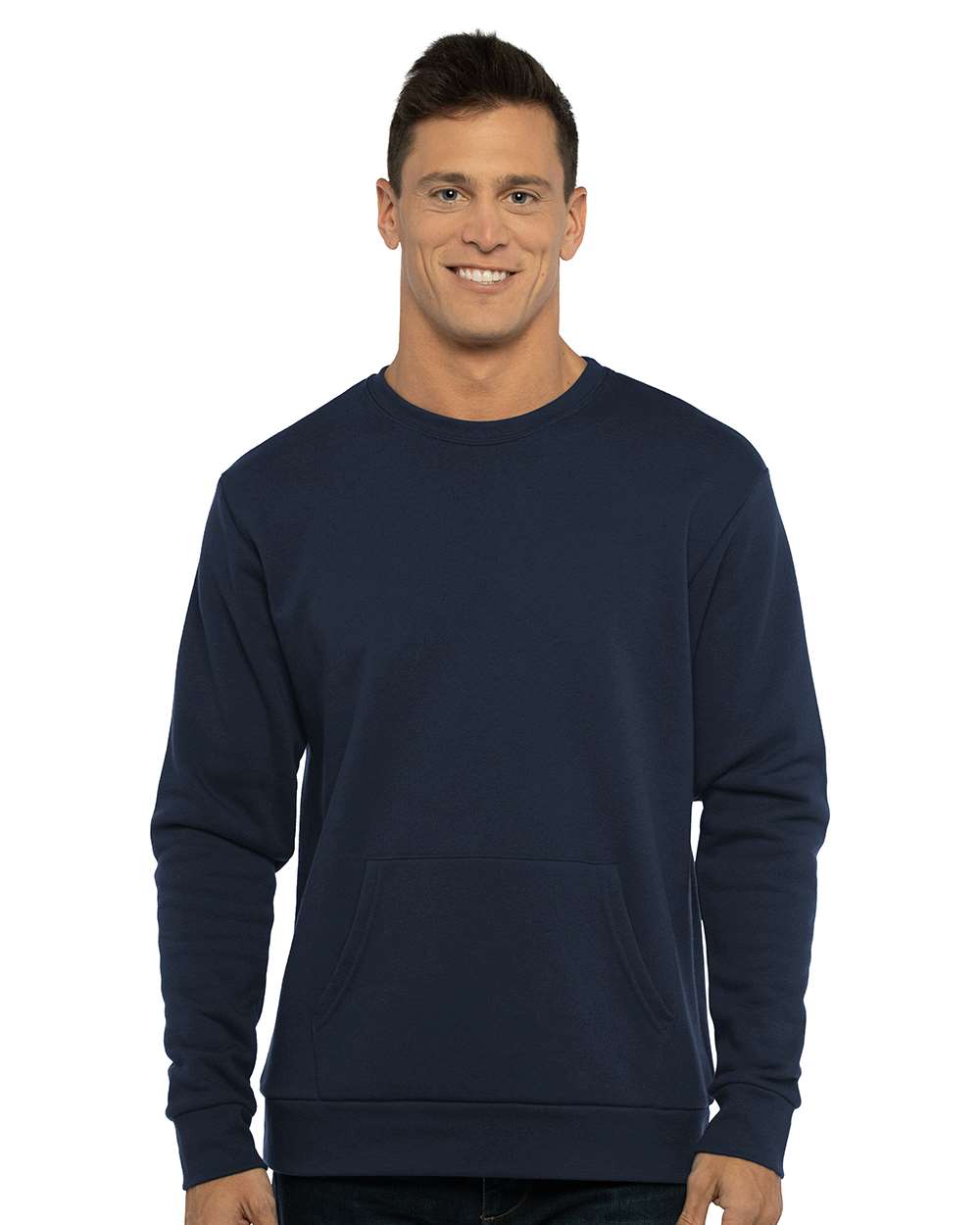 Next Level® Santa Barbara Pocket Crewneck Long Sleeve Sweatshirt