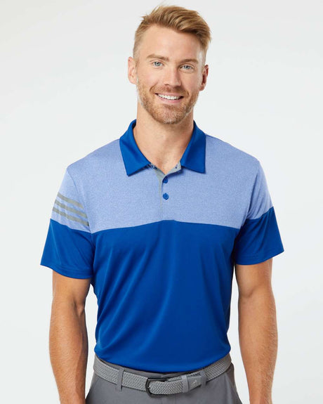 Adidas® Heathered 3-Stripes Colorblocked Polo