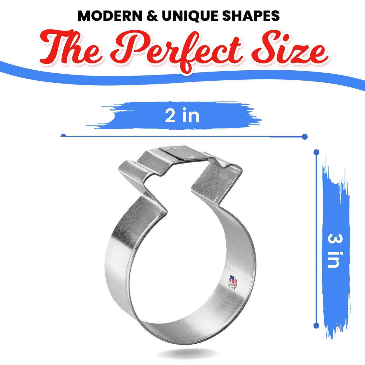 Diamond Ring Cookie Cutter 3 in B1713
