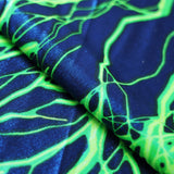 Lightning Bolt Nylon Spandex Fabric - Multi-Color Lightning Bolt Print, 58/60" Width (1 Yard)