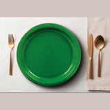 24 Count Green Paper Plates 7" Round Disposable Dessert Plates for Parties