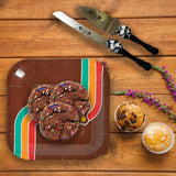 8 Ct. 70s Party Far Out Square Paper Dessert Plates 7" Retro Tableware