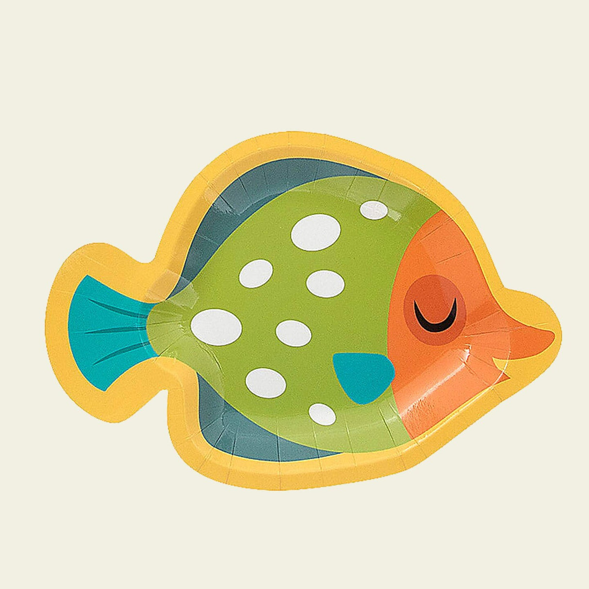 8 Count Under the Sea Fish Shaped Paper Dessert Plates Disposable Party Tableware for Kids Birthday
