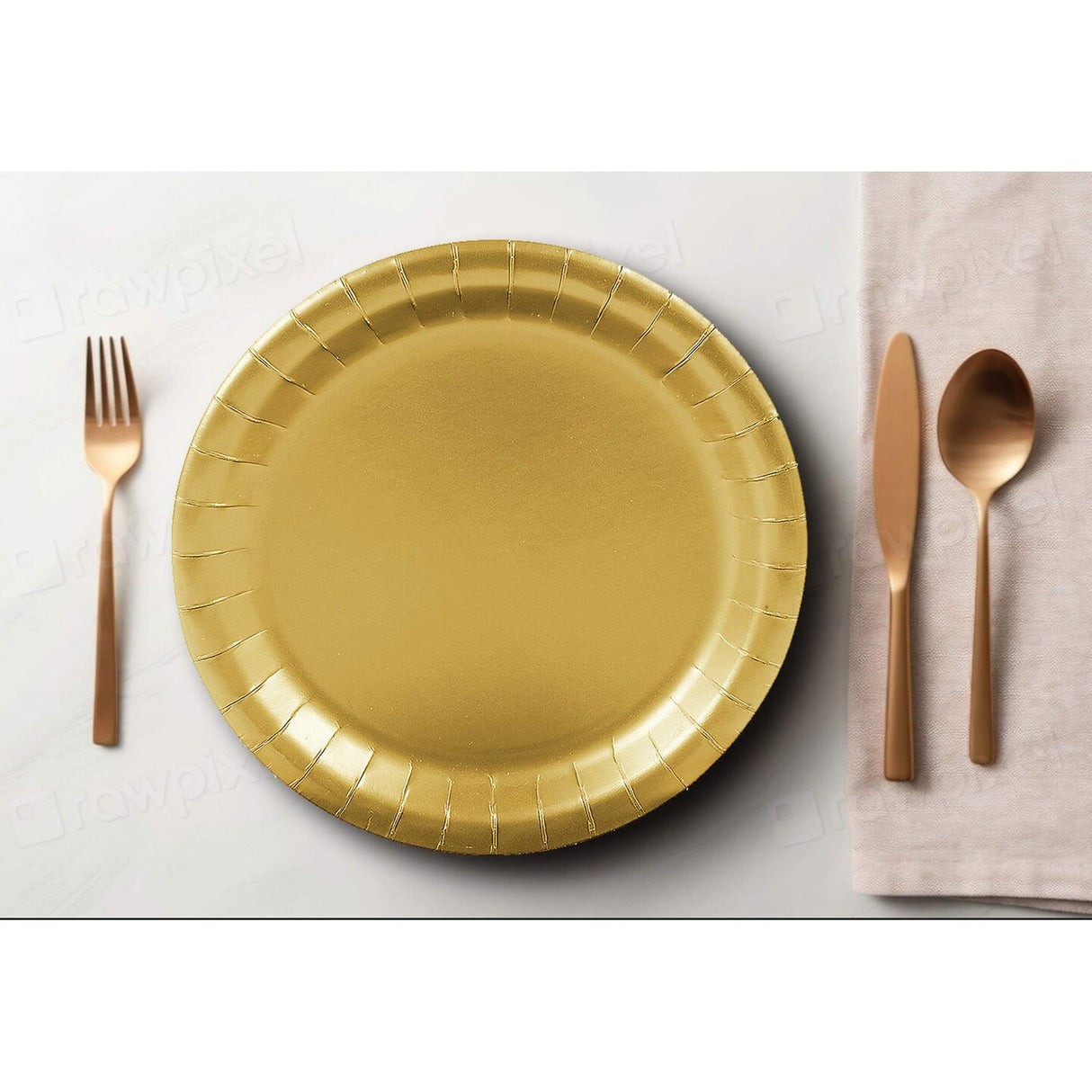 24 Count Metallic Gold Paper Plates 7" Round Dessert Plates for Elegant Events