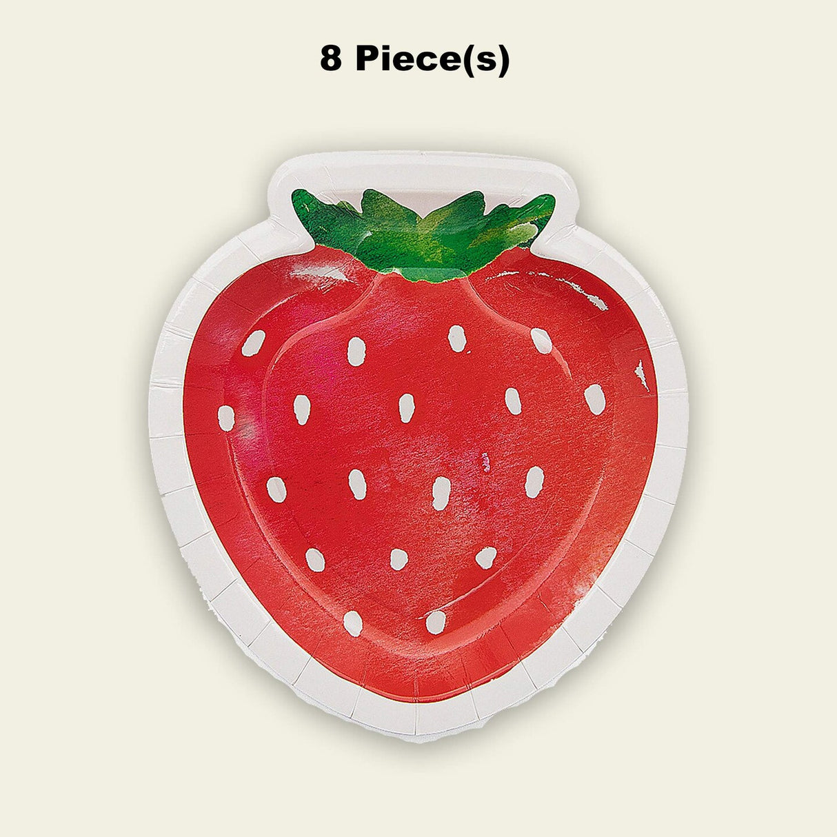 8 Count Berry Party Strawberry Shaped Paper Dessert Plates Disposable Tableware for Baby Shower Birthday