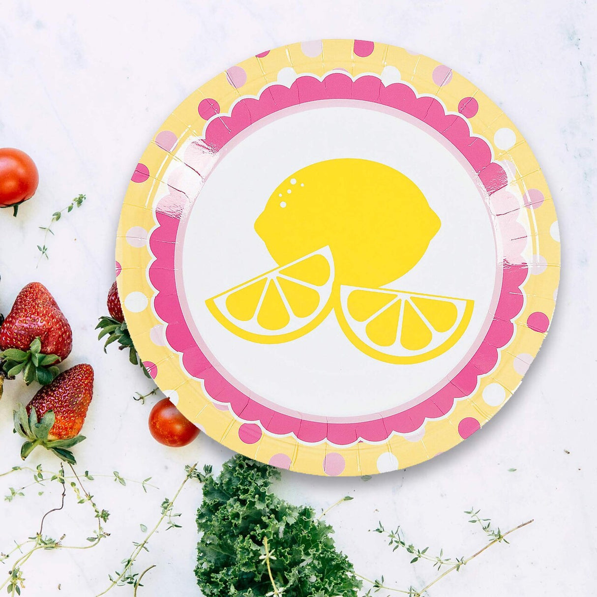 8 Ct. Lemonade Party Dinner Plates Bright Citrus Summer Theme