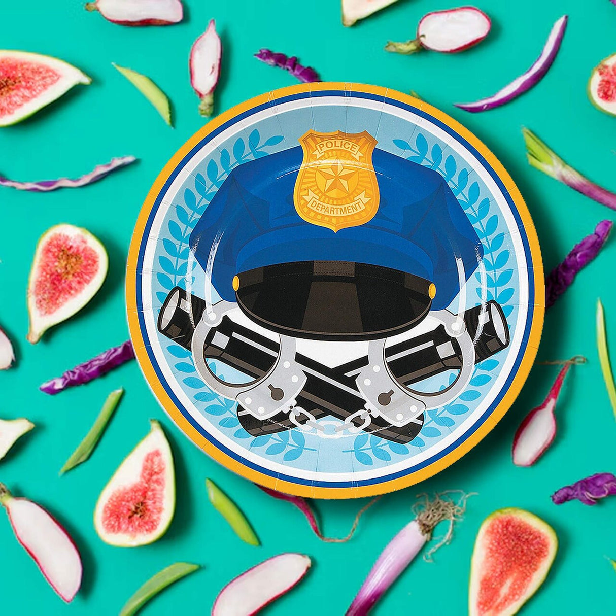 8 Ct. Police Party Dessert Plates 7-Inch Law Enforcement Birthday Party Supplies