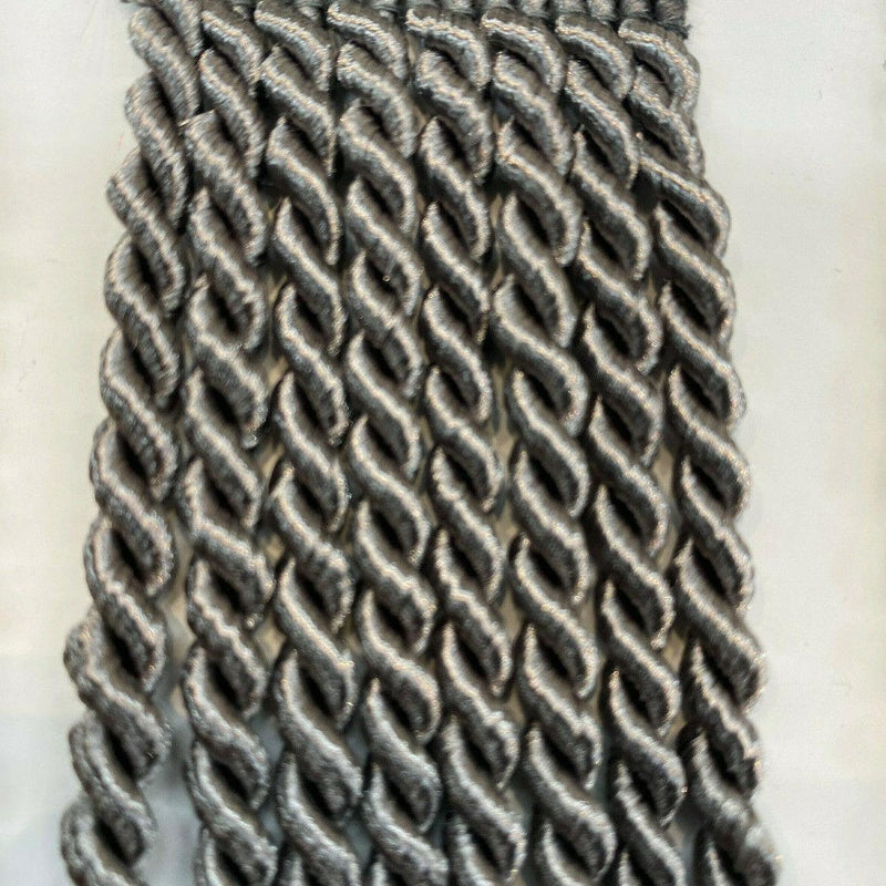 Bullion Fringe 6 Inch Charcoal Trim - Bullion Fringe Fabric, Charcoal, 6" Width (1 Yard)