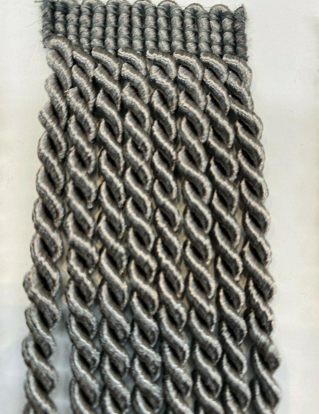 Bullion Fringe 6 Inch Charcoal Trim - Bullion Fringe Fabric, Charcoal, 6" Width (1 Yard)