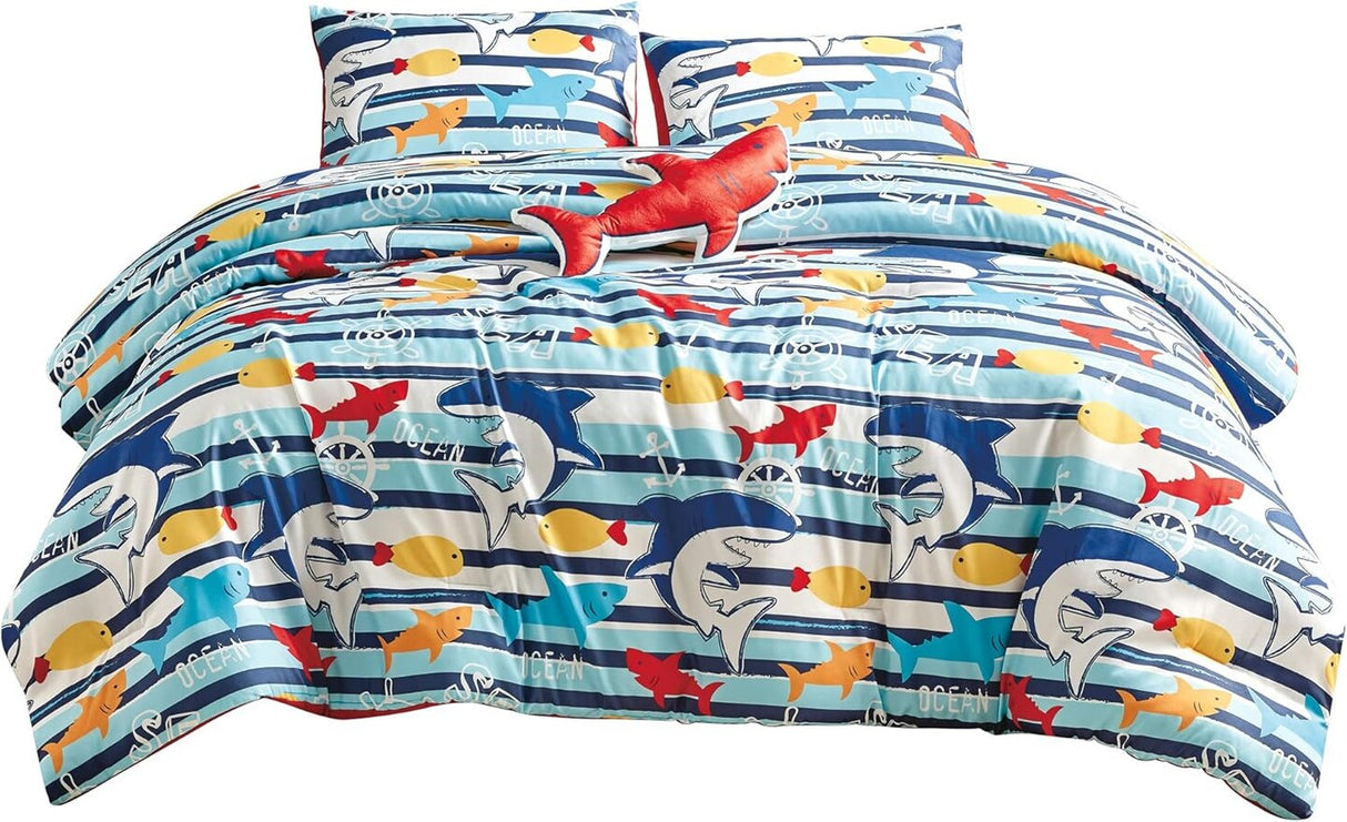 Kids Ocean Life Printed 4 Pieces Comforter Set