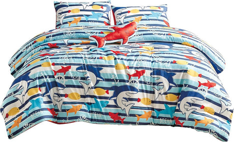 Kids Ocean Life Printed 4 Pieces Comforter Set