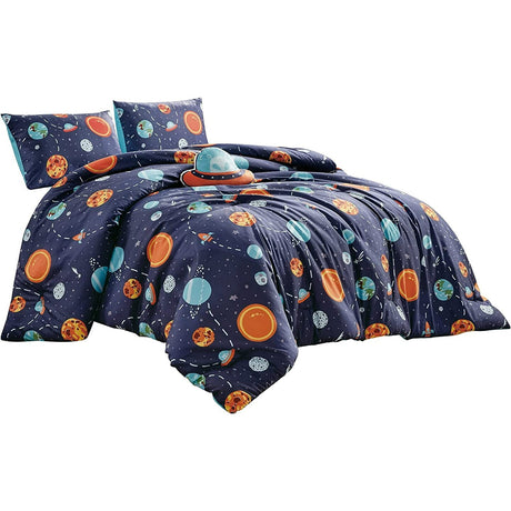 Multi Color Galaxy Universe 3 Piece Comforter Set