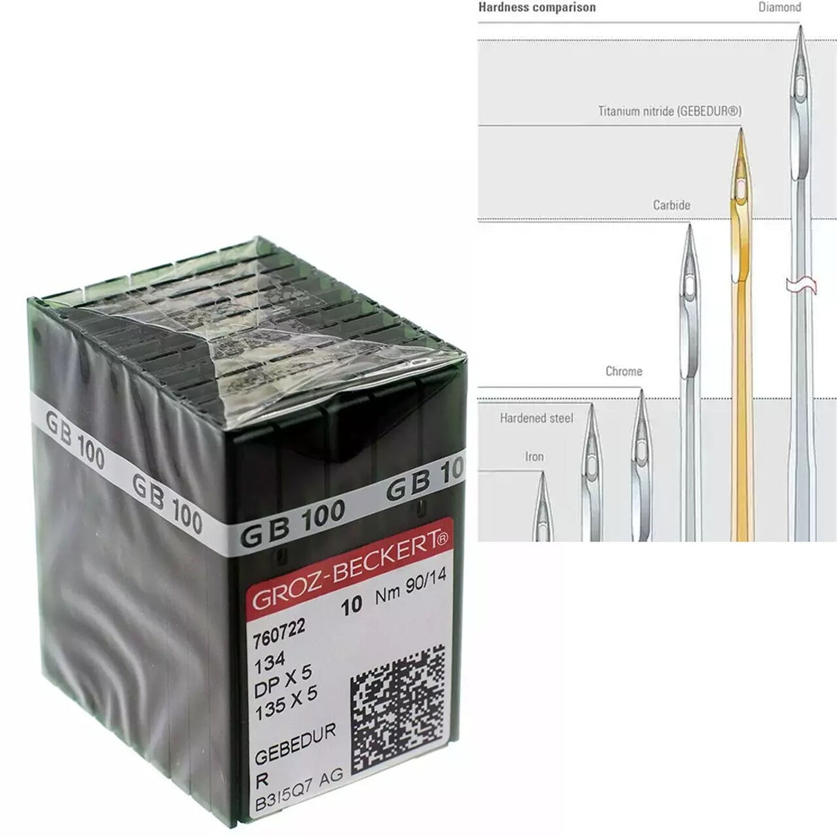 100 Pieces GROZ-BECKERT 134 DPX5 135X5 GEBEDUR Sewing Machine Needles