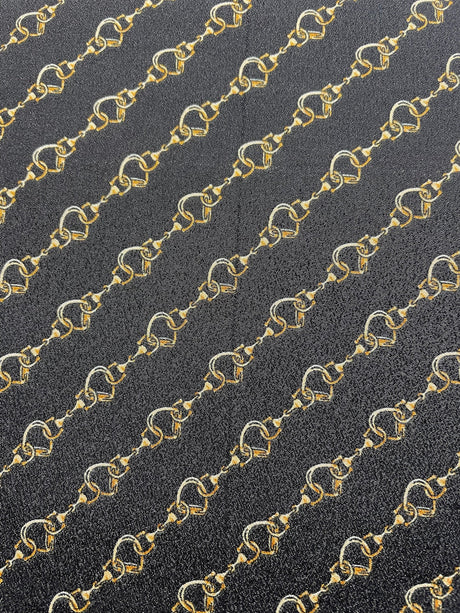 Polyester Crepe Printed Beige & Black