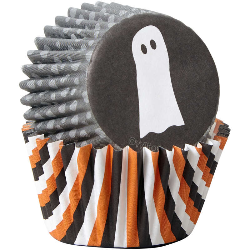 Wilton Halloween Ghosts Mini Cupcake Liners, 100-Count