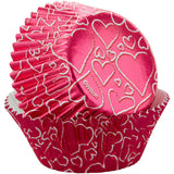 Wilton Pink Hearts Valentine's Day Foil Cupcake Liners, 24-Count