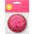 Wilton Pink Hearts Valentine's Day Foil Cupcake Liners, 24-Count
