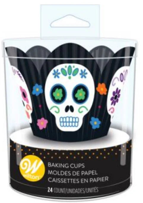 Wilton Halloween Day of the Dead Skull petal baking cups, 24 Coun