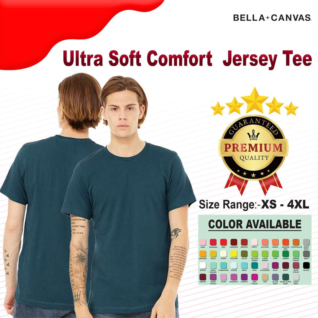 Bella Canvas® Everyday Soft Cotton Crewneck Short Sleeve Jersey Tee