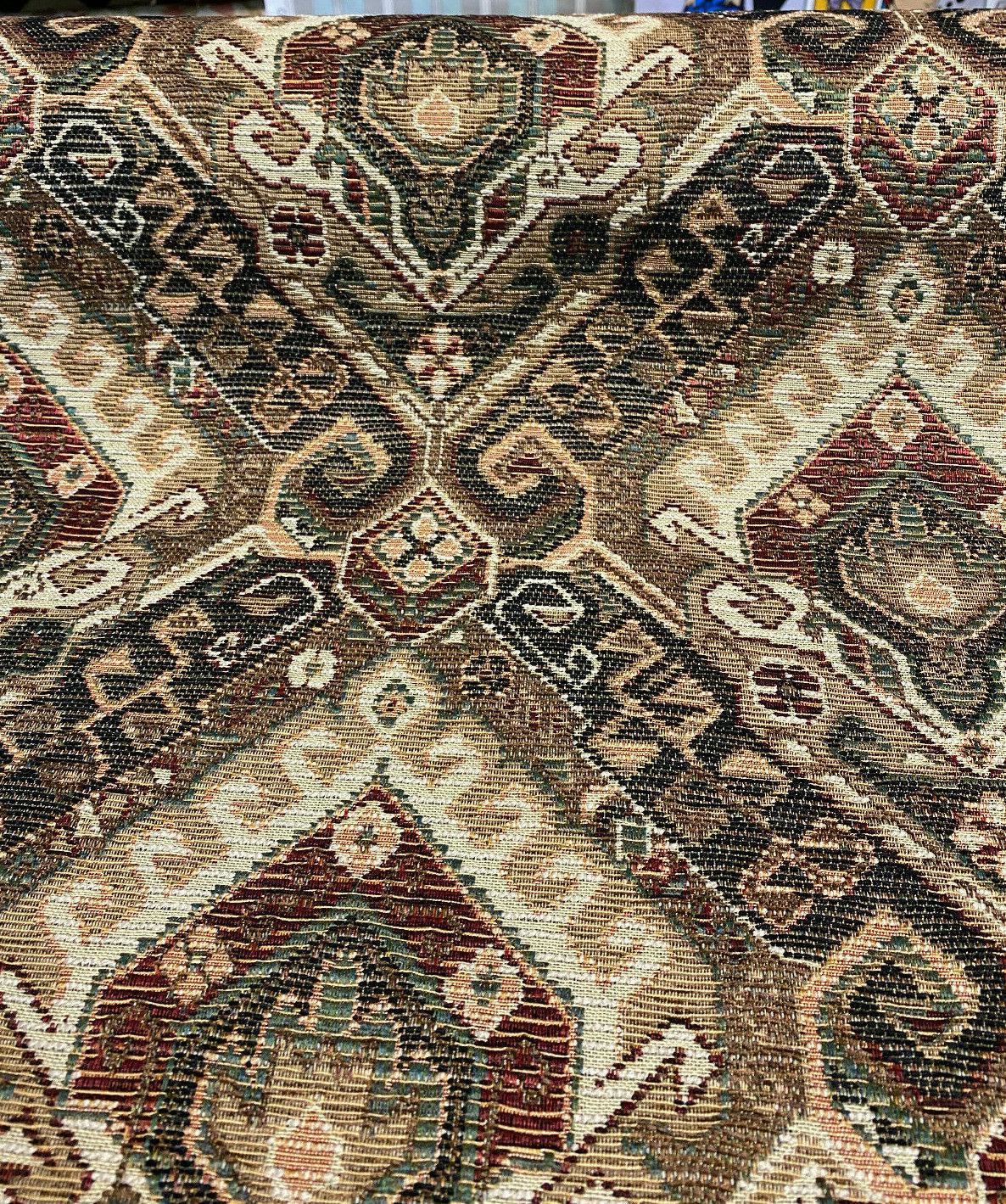 Swavelle Sarto Chenille Fabric - Mahogany Damask, 56" Width (1 Yard)