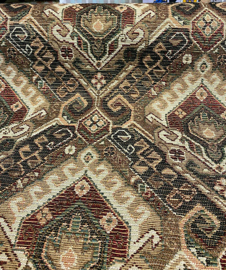 Swavelle Sarto Chenille Fabric - Mahogany Damask, 56" Width (1 Yard)
