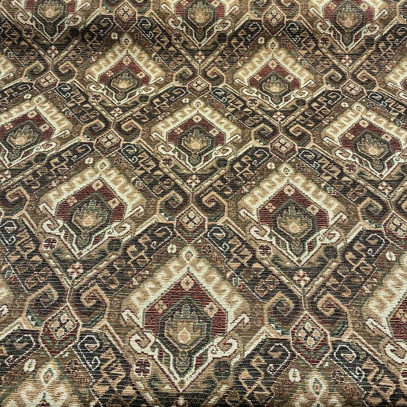 Swavelle Sarto Chenille Fabric - Mahogany Damask, 56" Width (1 Yard)