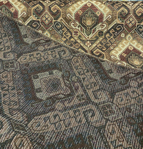 Swavelle Sarto Chenille Fabric - Mahogany Damask, 56" Width (1 Yard)