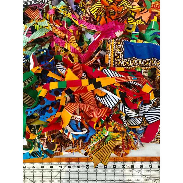 Fine Scraps African Print Fabric - Assorted Patterns, 44" Length (1 Pound)