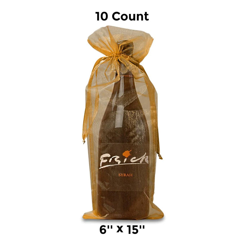 Sheer Wine Bags 6"x15" Perfect for Gifting Bottles in Style