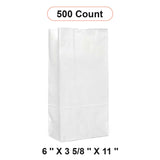 White Retail Bags 6'' x 3 5/8'' x 11''