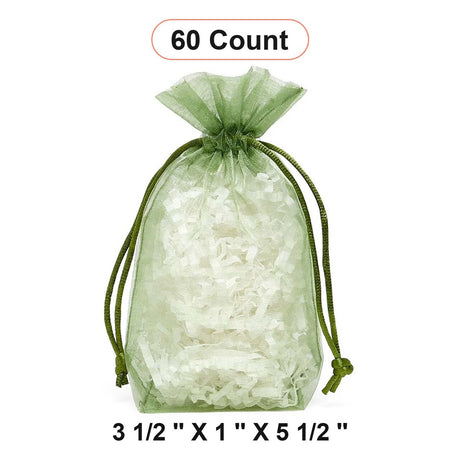 Flat Bottom Organza Bags 3 1/2''x1''x5 1/2'' for Small Business Packaging