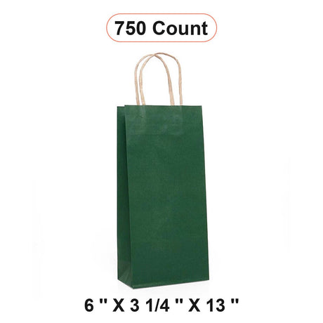 Deluxe Twisted Handle Paper Wine Bag 6" x 3 1/4" x 13"