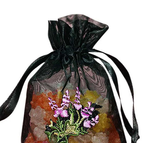 Lavender Flower Embroidered Organza Bags 4'' x 6'' for Favors