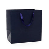 Colored Kraft Euro Totes with Satin Ribbon Handles 13''x5''x9'' Black Color 12 EACH / PACKAGE