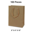 Wide Pinstripe Paper Euro Totes 8'' X 4'' X 10'' Elegant