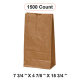 Kraft Shopping Bags 7 3/4'' x 4 7/8'' x 15 3/4''