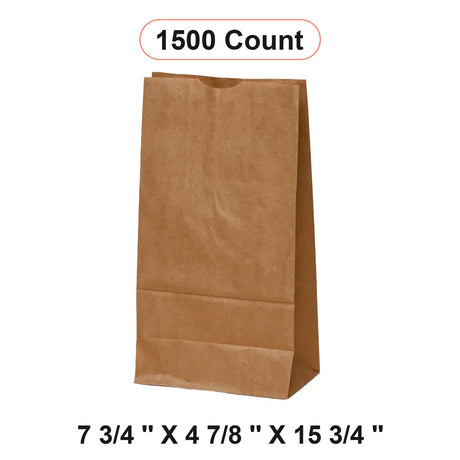 Kraft Shopping Bags 7 3/4'' x 4 7/8'' x 15 3/4''