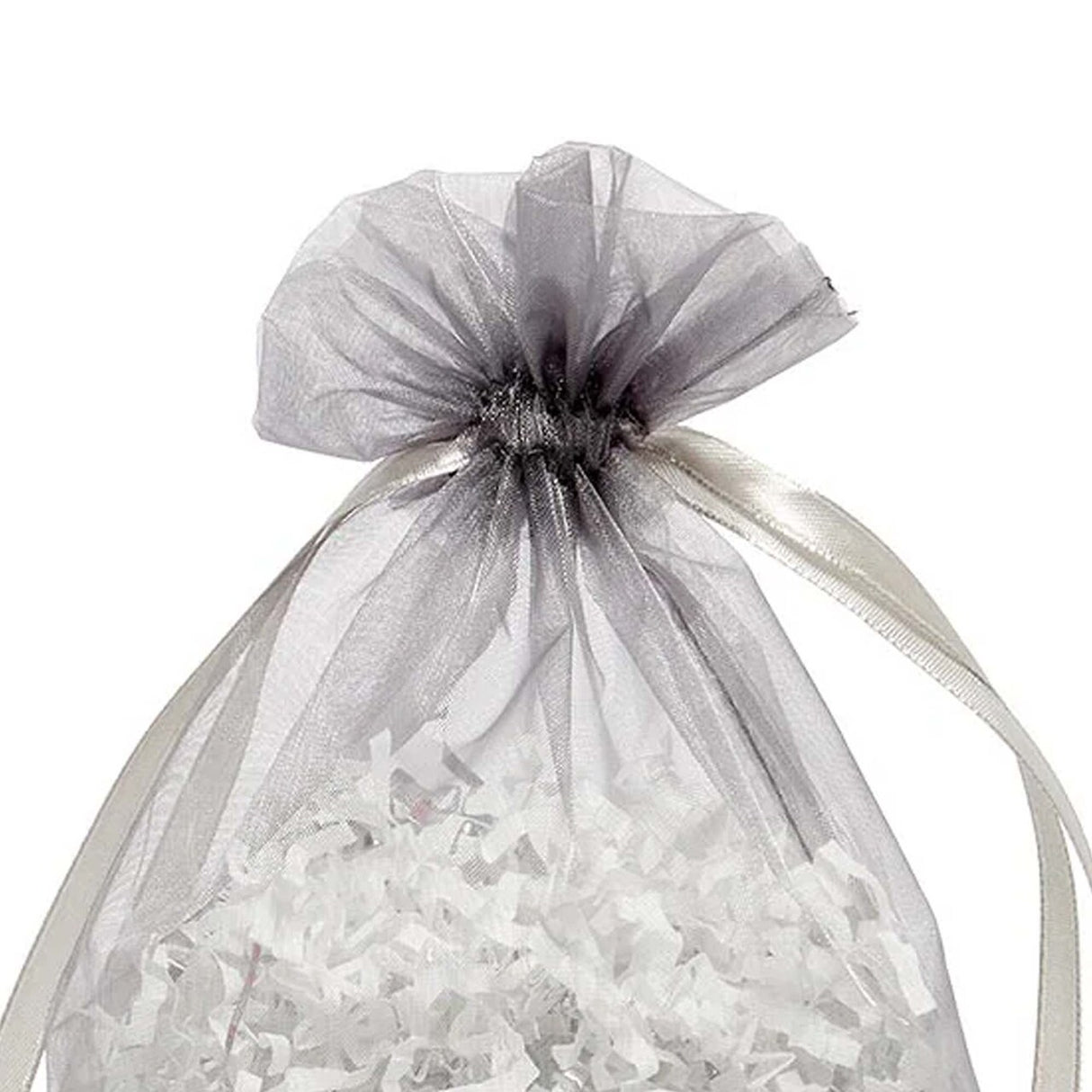 Wide Round Flat Bottom Organza Bags 6 1/2'' x 4''x7'' for Elegant Wrapping