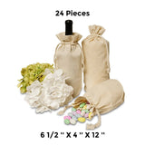 Spacious Round Bottom Cotton Muslin Bag 6 1/2" x 4" x 12"