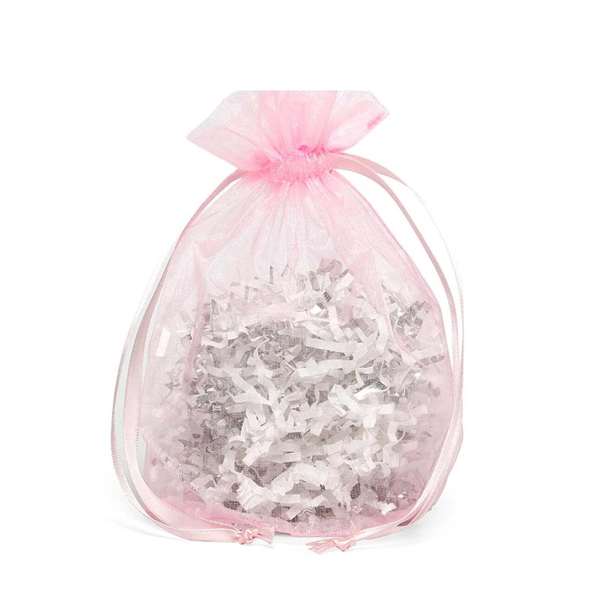 Wide Round Flat Bottom Organza Bags 6 1/2'' x 4'' x 7'' for Packaging