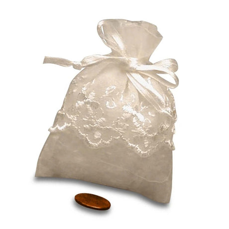 Small Embroidered Skirt Organza Bag 3'' x 4'' for Gifts