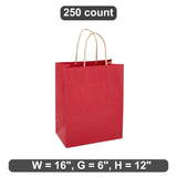 Spacious Kraft Tinted Color Shopping Bag 16" x 6" x 12"