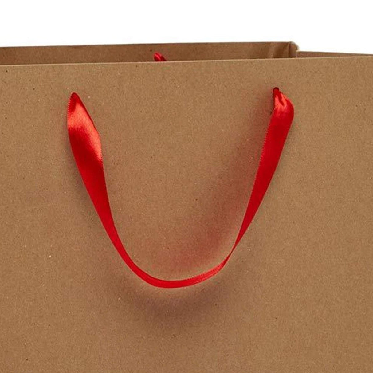 Heavy Kraft Euro Totes with Satin Ribbon Handles 16''x6''x12'' Light Pink Color 12 EACH / PACKAGE