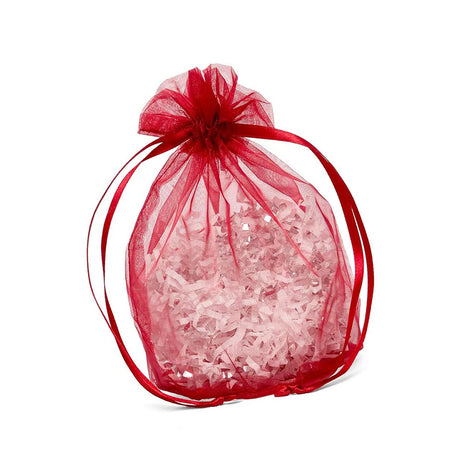 Wide Round Flat Bottom Organza Bags 6 1/2'' x 4'' x 7'' for Events
