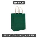 Compact Kraft Tinted Color Shopping Bag 6" x 3 1/4" x 8 3/8"