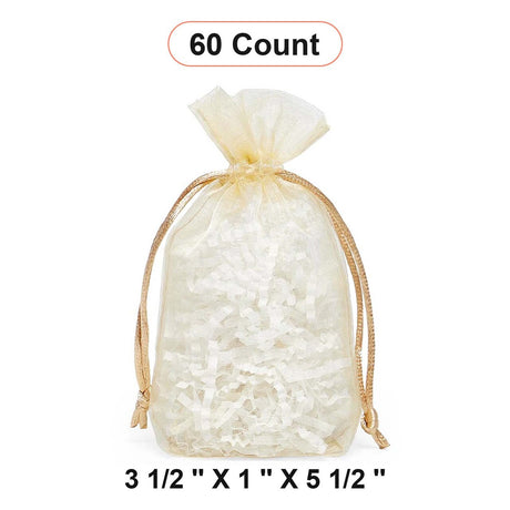 Flat Bottom Organza Bags 3 1/2''x1''x5 1/2'' for Party Favor Bags