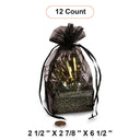 Bolsas de organza con caja en el fondo 2 1/2'' x 2 7/8'' x 6 1/2'' para recuerdos