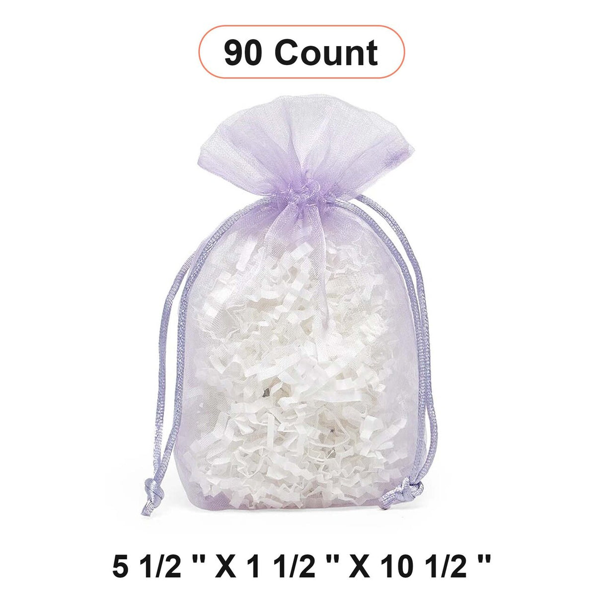 Flat Bottom Organza Bags 5 1/2''x11/2''x10 1/2'' for Fancy Favor Bags